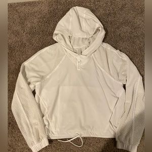 Lulu Lemon White crop hoodie
